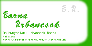 barna urbancsok business card